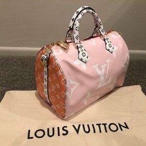 LV Louis Vuitton Rouge Red/ Pink Monogram Speedy Bandoulie